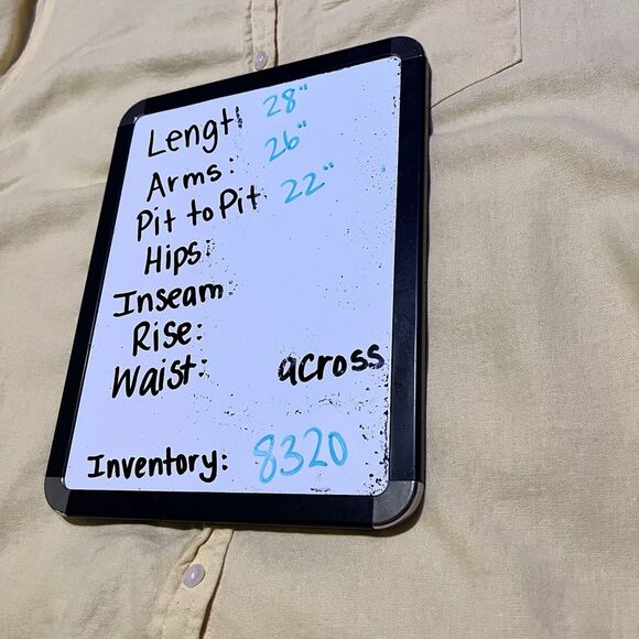 Vintage Gap Shirt Womens Size M Yellow Linen Blend Button Up Beach Coastal Y2K - Picture 10 of 10